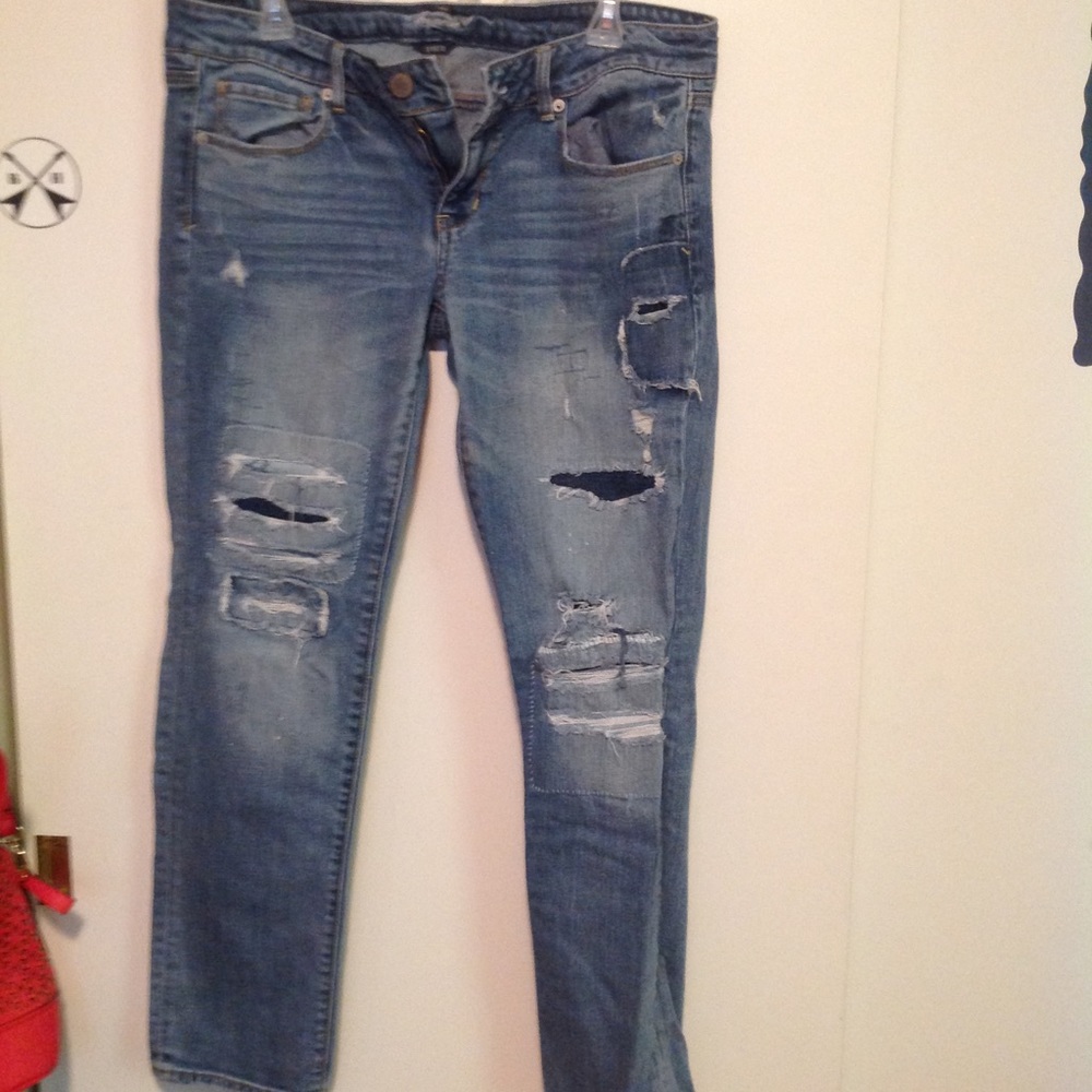 A&E skinny ripped jeans size 12